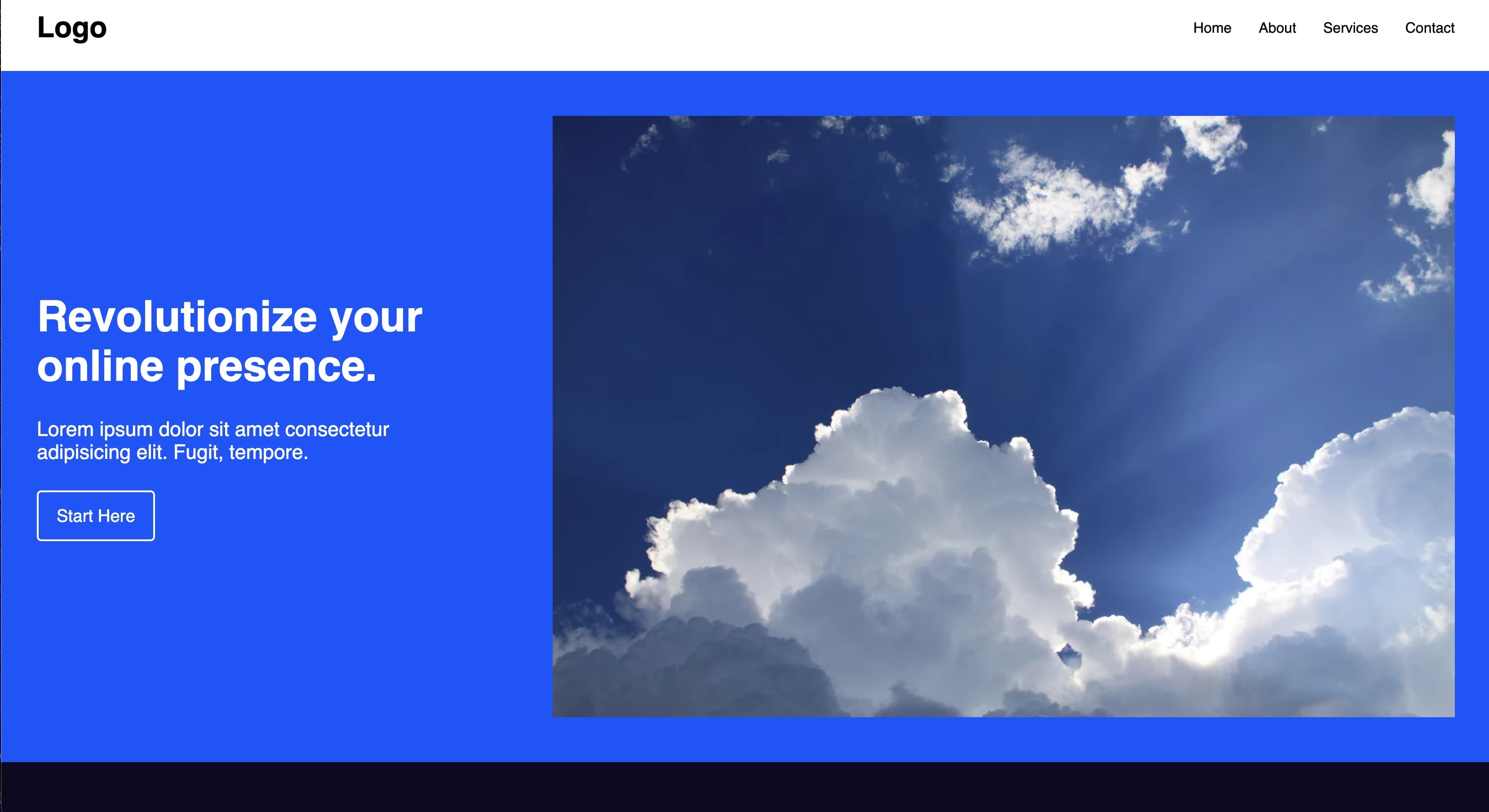Picture of mock website